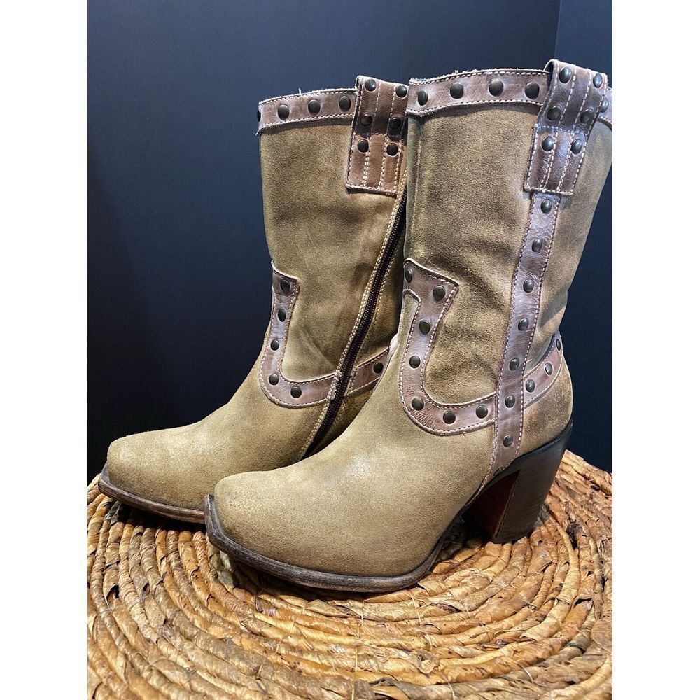 Mark Nason Rocker Brown Women's Boots Size 7 Studs Made In Italy Style # 69201